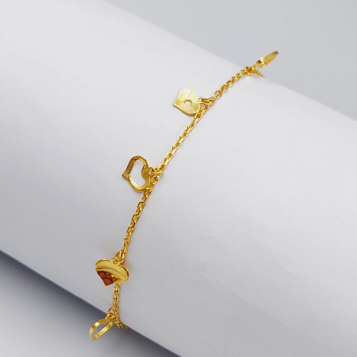 21K Gold Heart Bracelet by Saeed Jewelry - Image 1