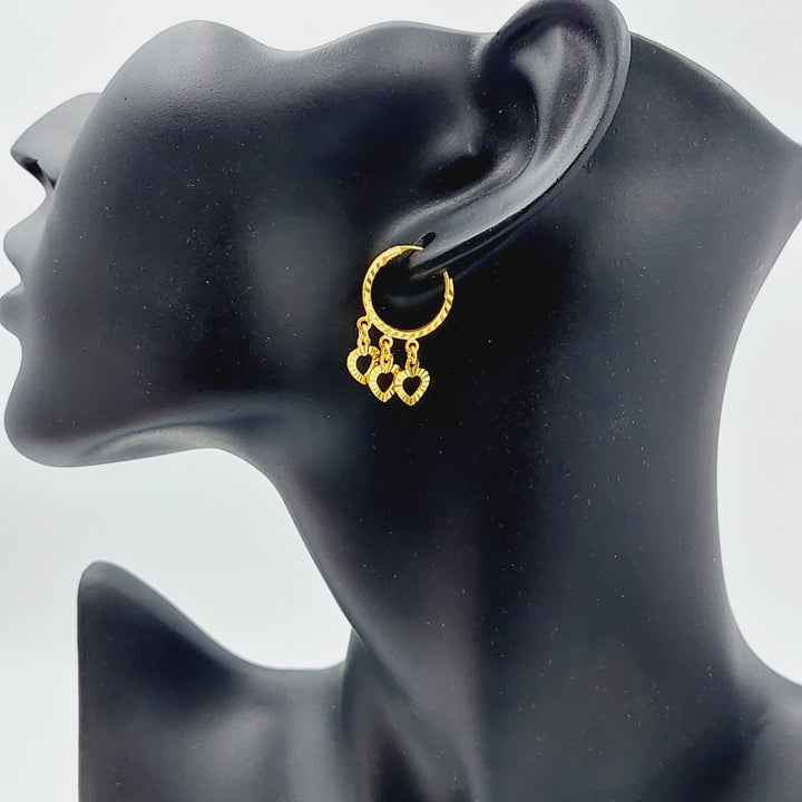 21K Gold Heart Earrings by Saeed Jewelry - Image 5