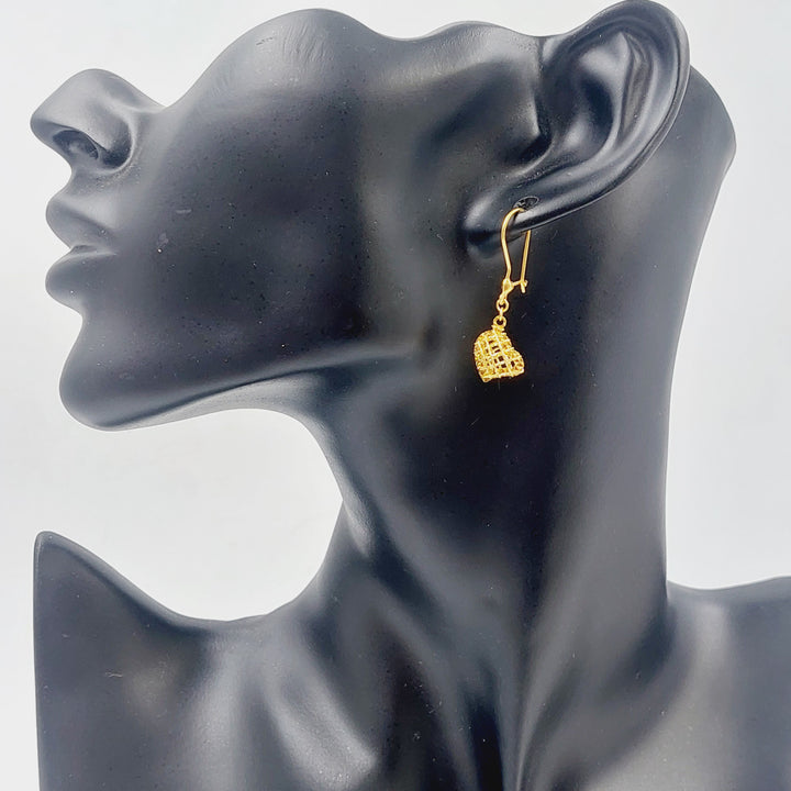 21K Heart Earrings Made of 21K Yellow Gold by Saeed Jewelry-24521