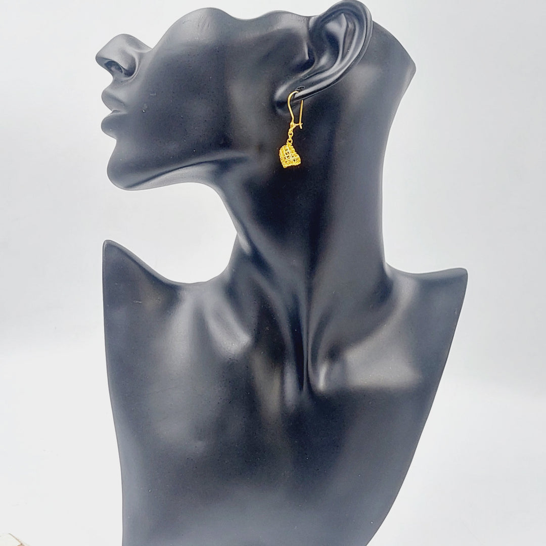 21K Heart Earrings Made of 21K Yellow Gold by Saeed Jewelry-24521