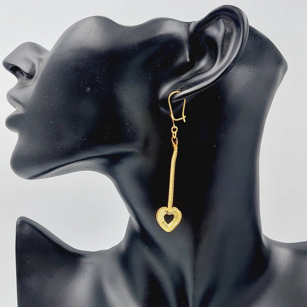 21K Heart Earrings Made of 21K Yellow Gold by Saeed Jewelry-25713