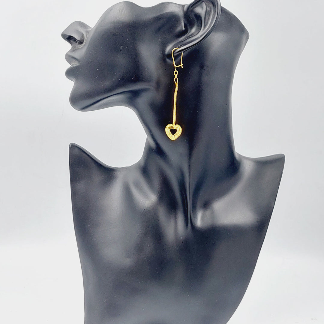 21K Heart Earrings Made of 21K Yellow Gold by Saeed Jewelry-25713