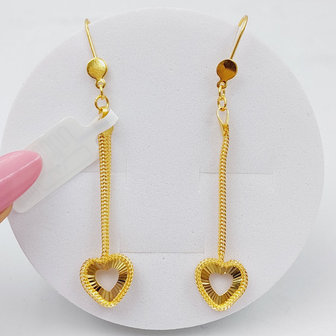 21K Heart Earrings Made of 21K Yellow Gold by Saeed Jewelry-25713
