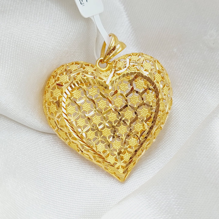 21K Heart Pendant Made of 21K Yellow Gold by Saeed Jewelry-24792