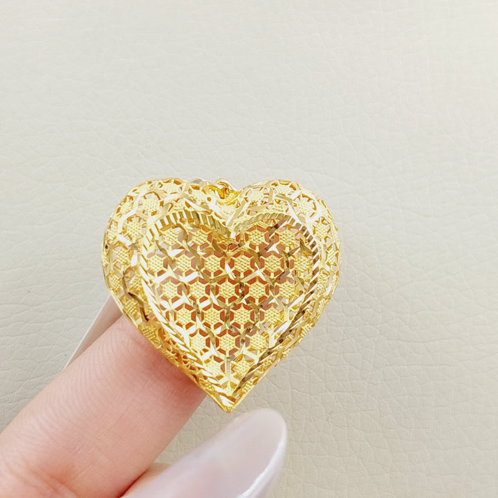 21K Heart Pendant Made of 21K Yellow Gold by Saeed Jewelry-24792