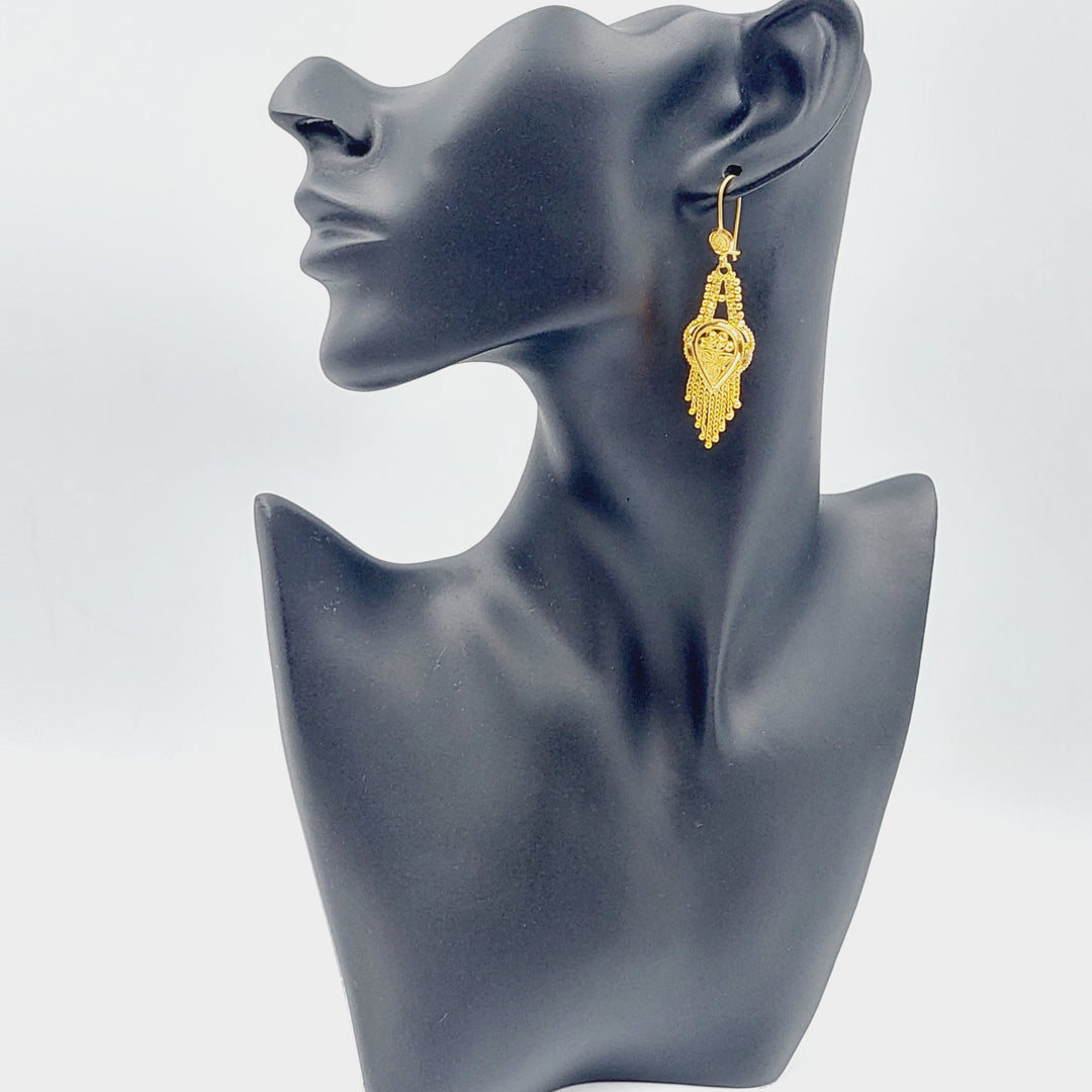 21K Hindi Earrings Made of 21K Yellow Gold by Saeed Jewelry-22611
