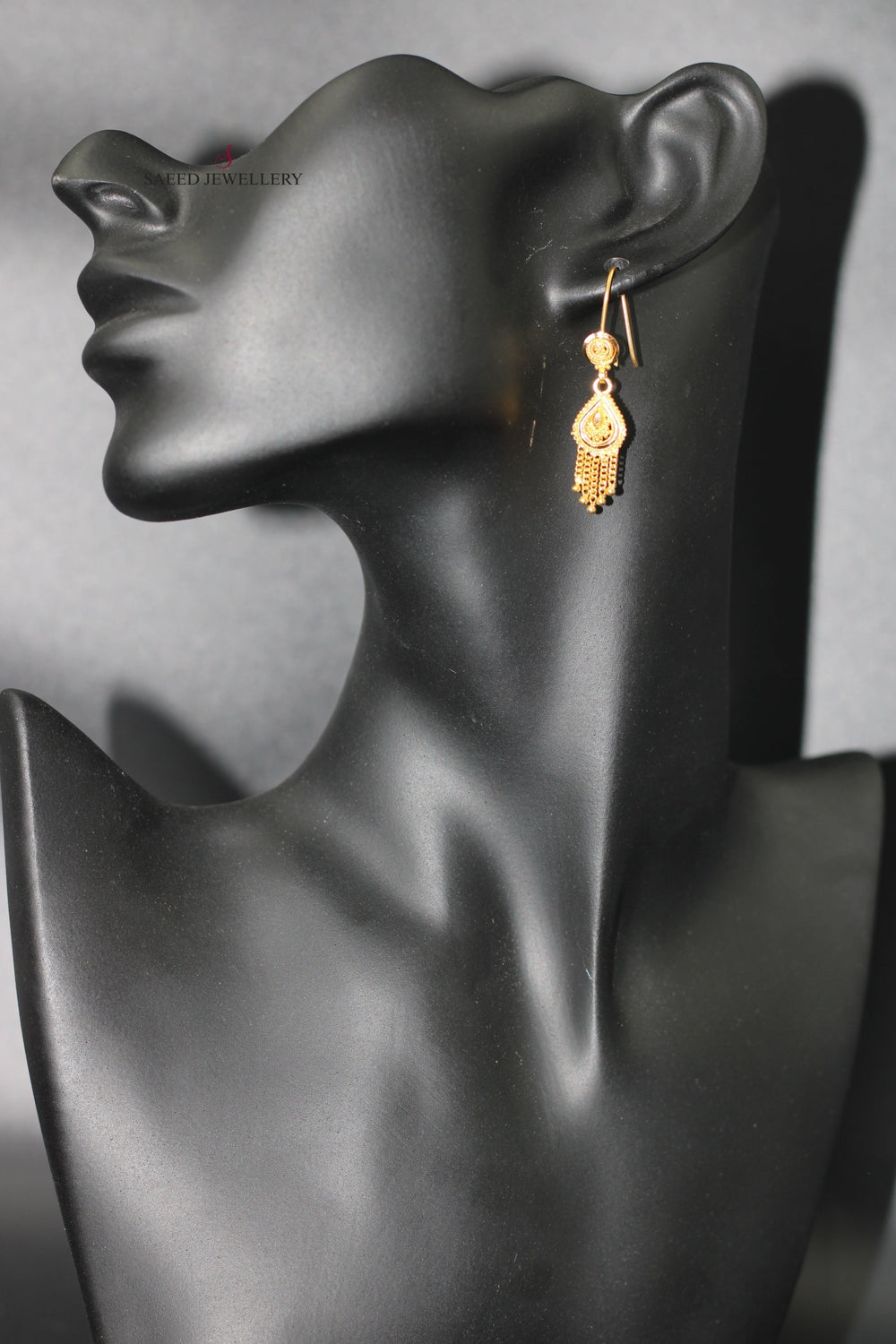21K Hindi Earrings Made of 21K Yellow Gold by Saeed Jewelry-حلق-هندي-1