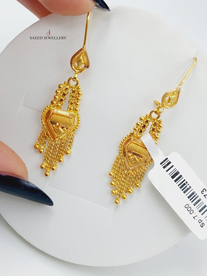 21K Gold Hindi Earrings by Saeed Jewelry - Image 1