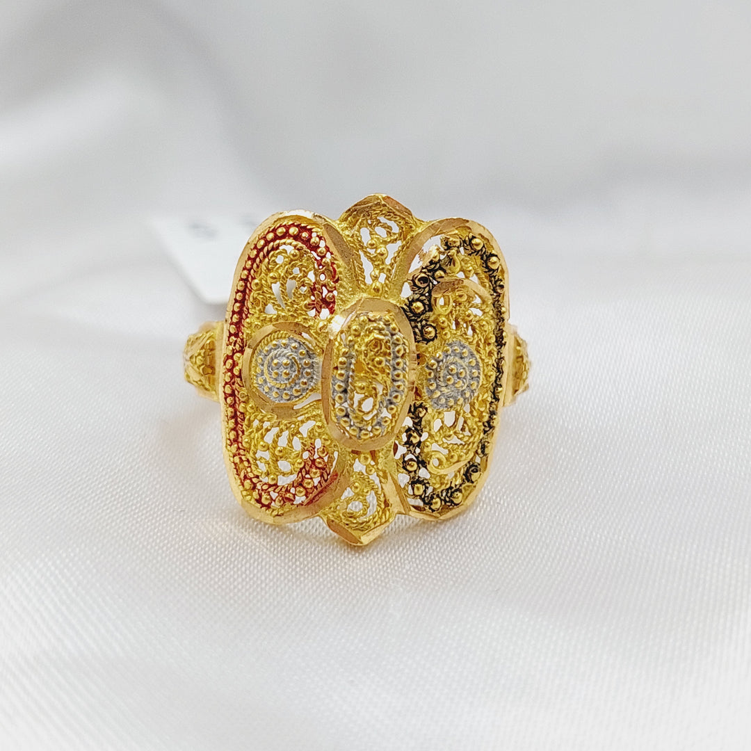 21K Indian Ring Made of 21K Yellow Gold by Saeed Jewelry-10337