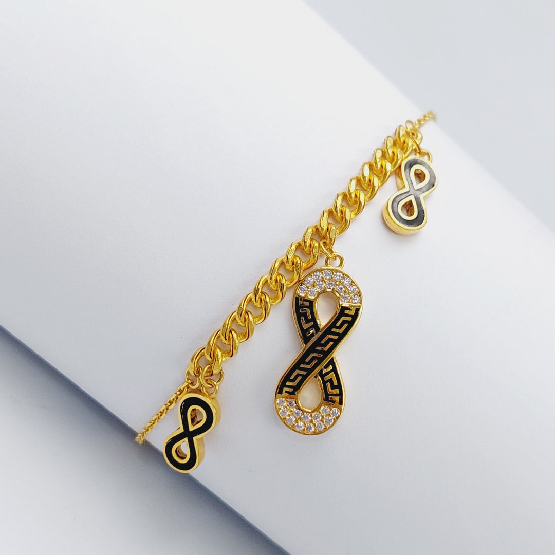 21K Infinite Enamel Bracelet Made of 21K Yellow Gold by Saeed Jewelry-24693