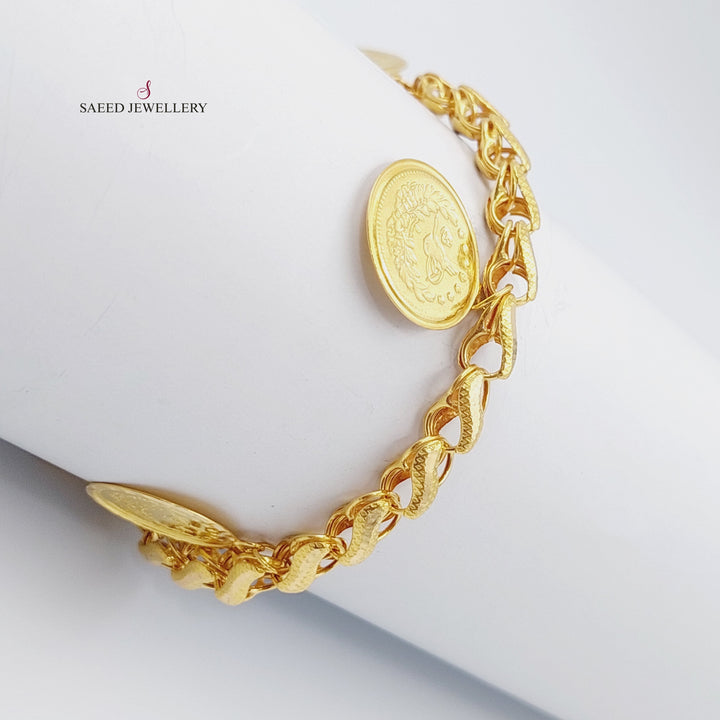 21K Insaf Rashadi Bracelet Made of 21K Yellow Gold by Saeed Jewelry-اسوارة-انصاف-رشادي-2