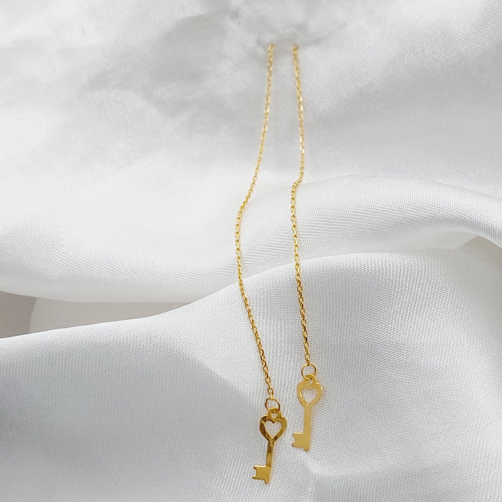 21K Key Earrings Made of 21K Yellow Gold by Saeed Jewelry-25792