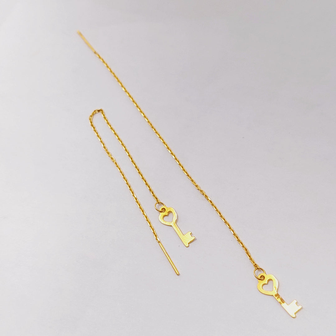 21K Key Earrings Made of 21K Yellow Gold by Saeed Jewelry-25792
