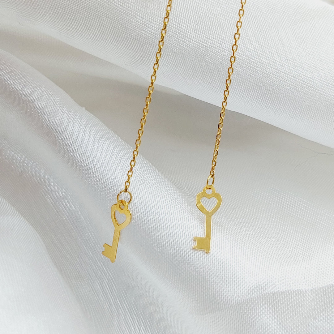 21K Key Earrings Made of 21K Yellow Gold by Saeed Jewelry-25792