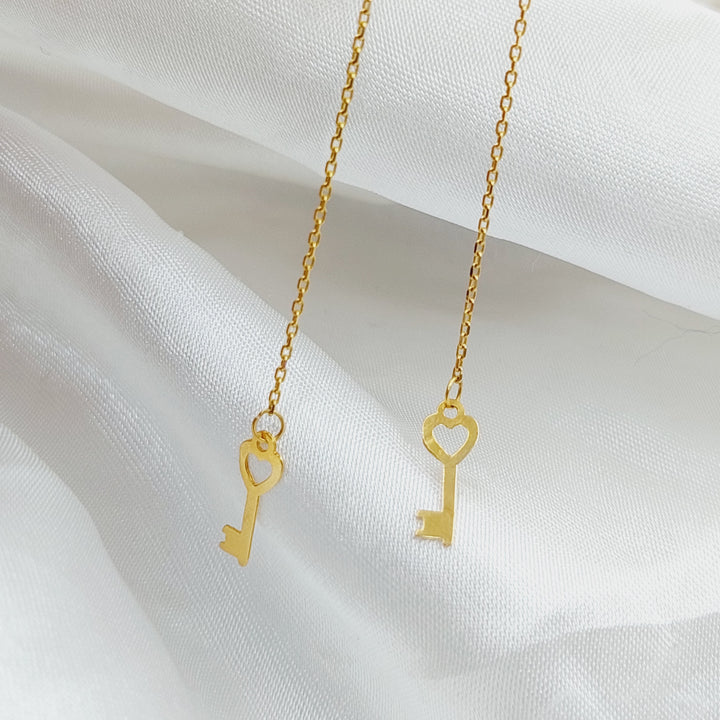 21K Key Earrings Made of 21K Yellow Gold by Saeed Jewelry-25792