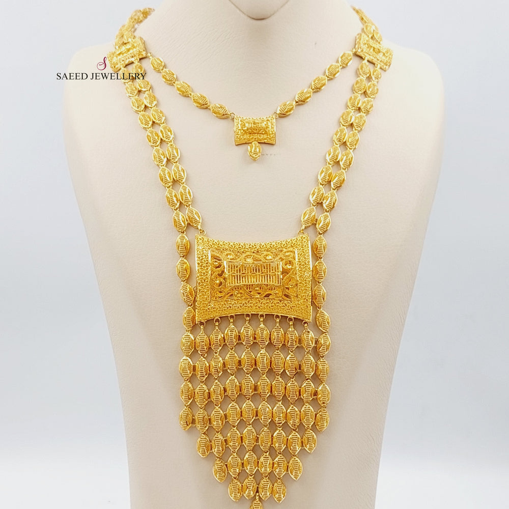 21K Kuwait Shall Made of 21K Yellow Gold by Saeed Jewelry-شال-كويتي