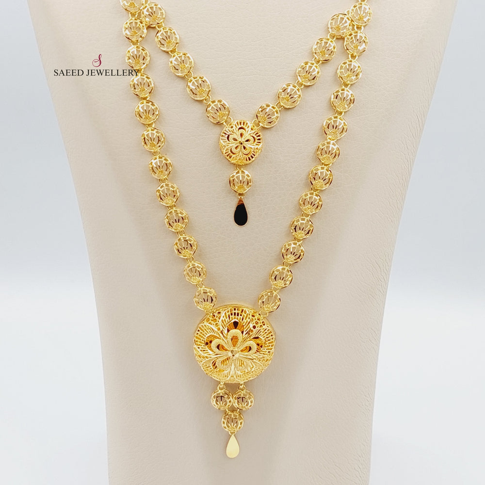 21K Gold Kuwait Shall Necklace by Saeed Jewelry - Image 2