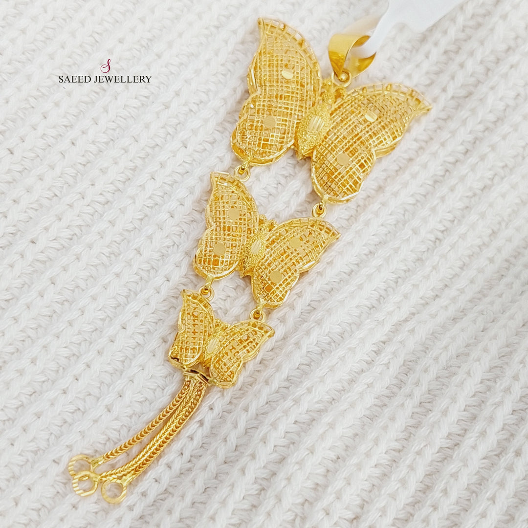21K Kuwaiti Butterfly Pendant Made of 21K Yellow Gold by Saeed Jewelry-25168