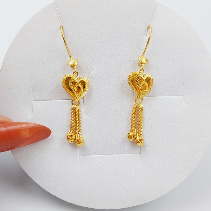 21K Kuwaiti Earrings Made of 21K Yellow Gold by Saeed Jewelry-22126
