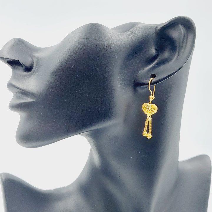 21K Gold Kuwaiti Earrings by Saeed Jewelry - Image 8