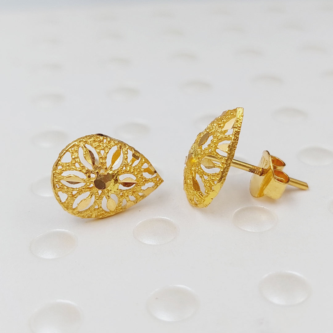 21K Gold Kuwaiti Earrings by Saeed Jewelry - Image 6