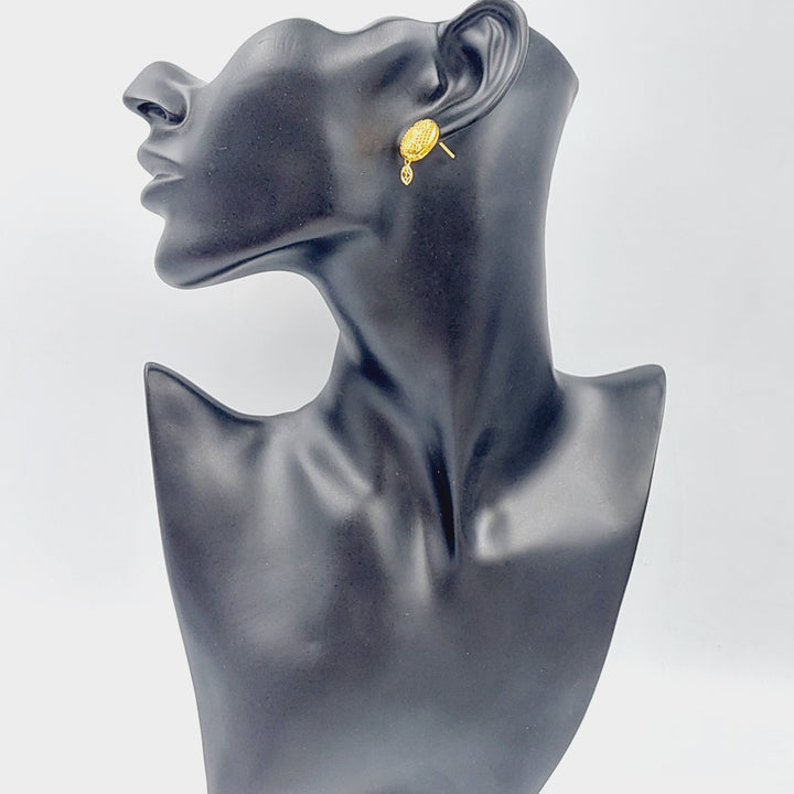 21K Kuwaiti Earrings Made of 21K Yellow Gold by Saeed Jewelry-24861