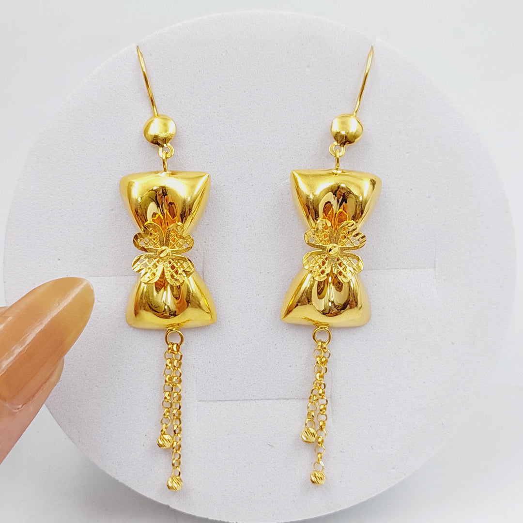 21K Kuwaiti Earrings Made of 21K Yellow Gold by Saeed Jewelry-25450