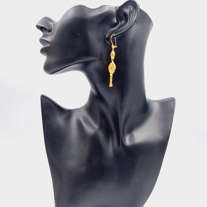 21K Kuwaiti Earrings Made of 21K Yellow Gold by Saeed Jewelry-25453