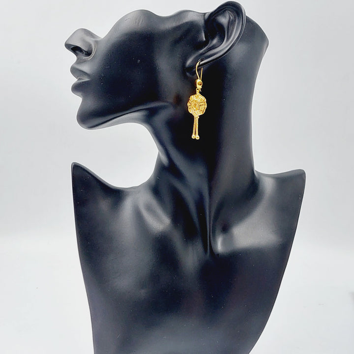 21K Kuwaiti Earrings Made of 21K Yellow Gold by Saeed Jewelry-25586