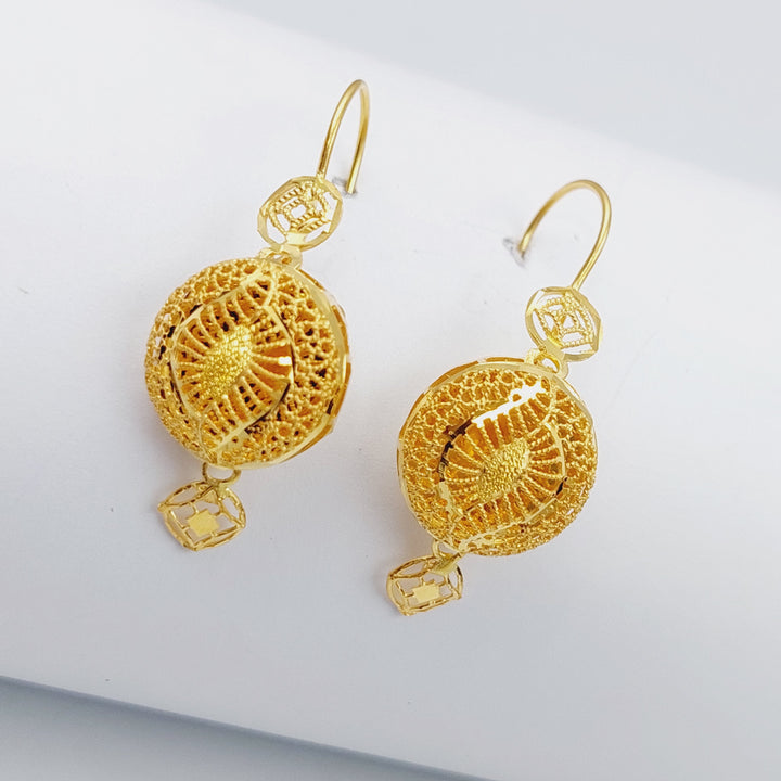 21K Kuwaiti Earrings Made of 21K Yellow Gold by Saeed Jewelry-25588