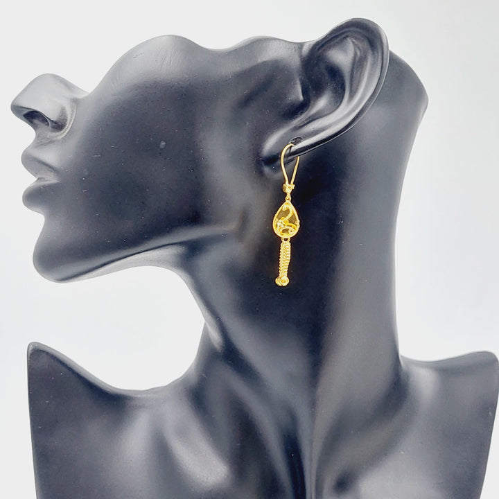 21K Kuwaiti Earrings Made of 21K Yellow Gold by Saeed Jewelry-25590