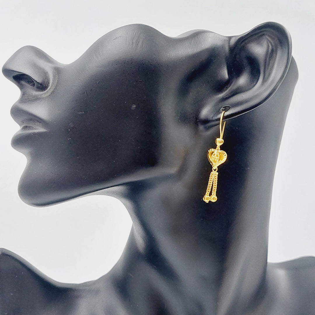 21K Kuwaiti Earrings Made of 21K Yellow Gold by Saeed Jewelry-25591