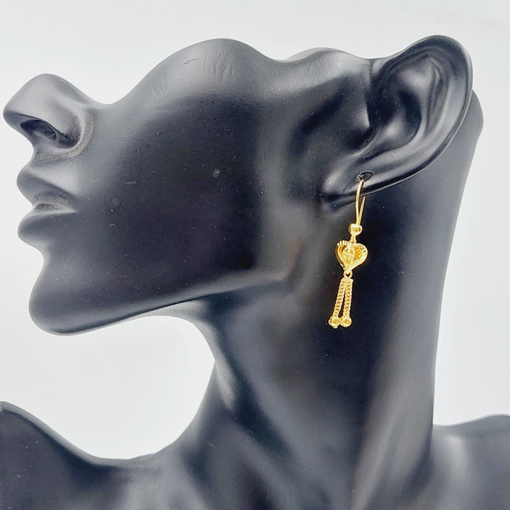 21K Kuwaiti Earrings Made of 21K Yellow Gold by Saeed Jewelry-25591