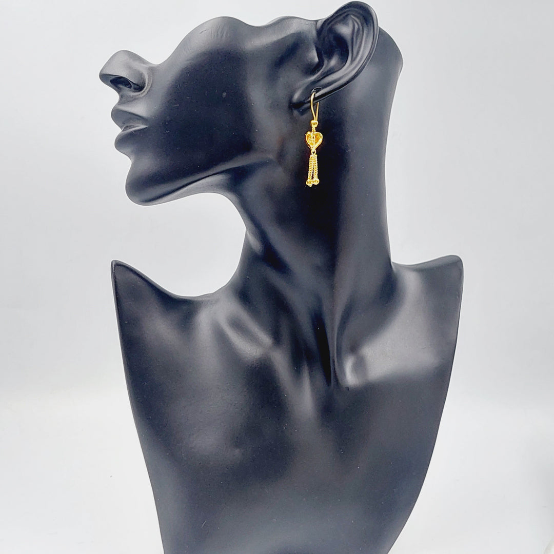 21K Kuwaiti Earrings Made of 21K Yellow Gold by Saeed Jewelry-25591
