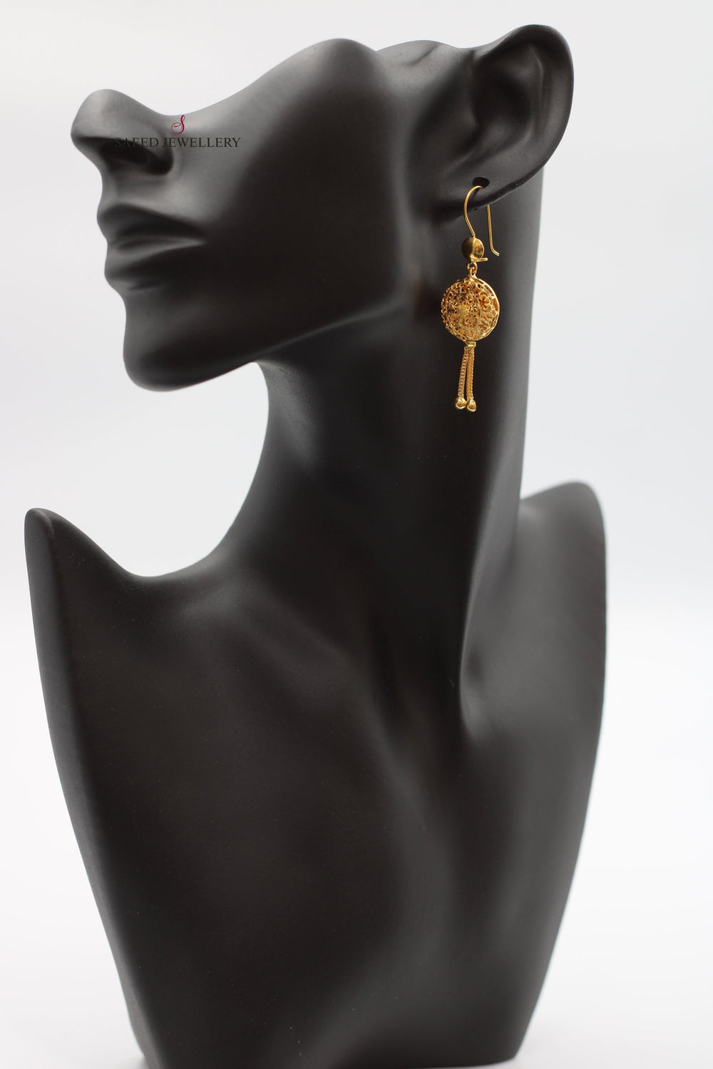 21K Gold Kuwaiti Earrings by Saeed Jewelry - Image 2