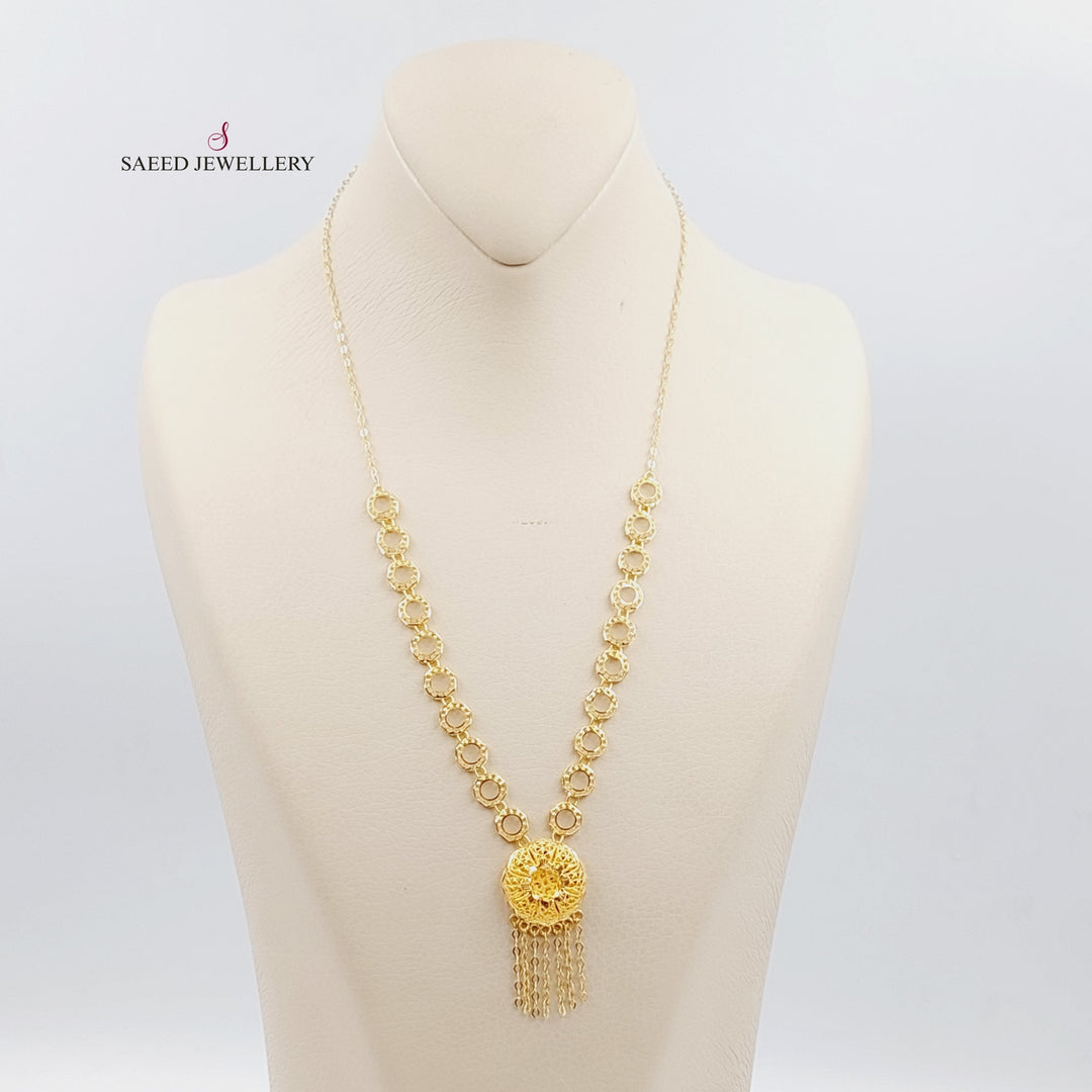 21K Kuwaiti Necklace Made of 21K Yellow Gold by Saeed Jewelry-22067