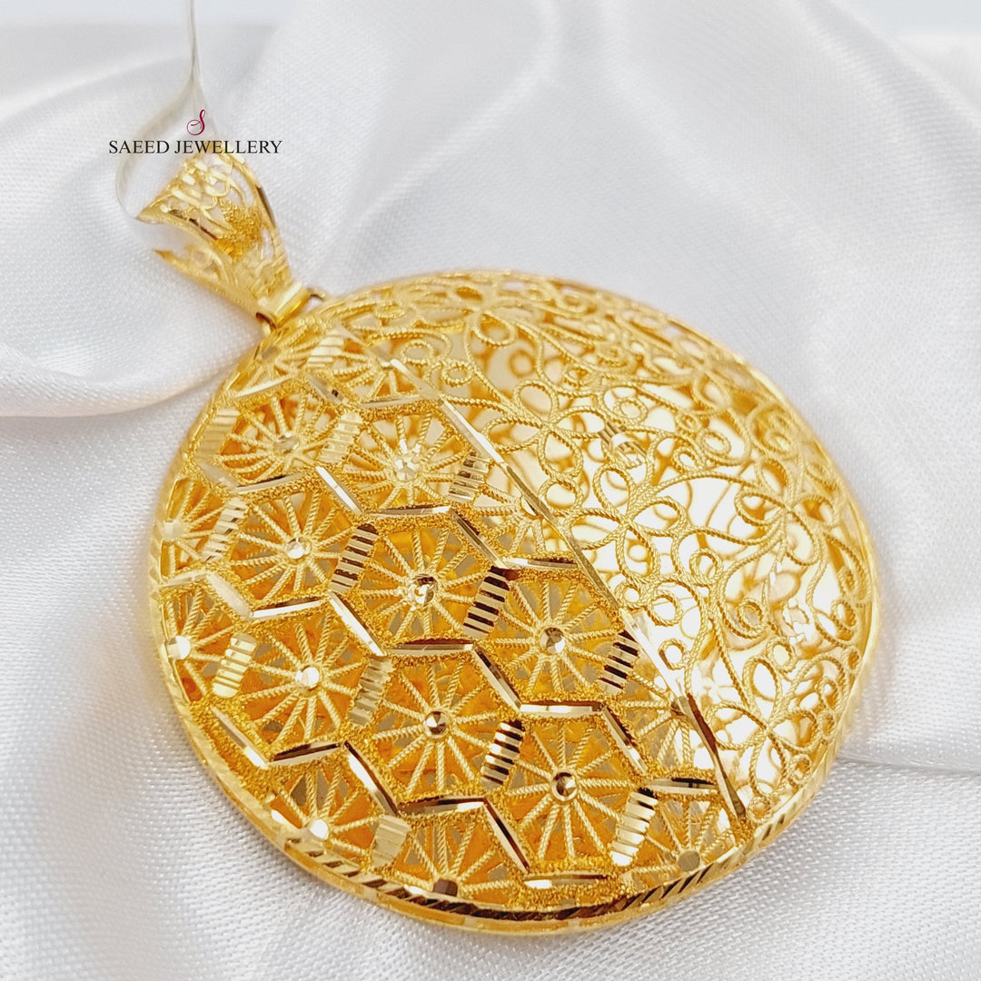 21K Kuwaiti Pendant Made of 21K Yellow Gold by Saeed Jewelry-10473