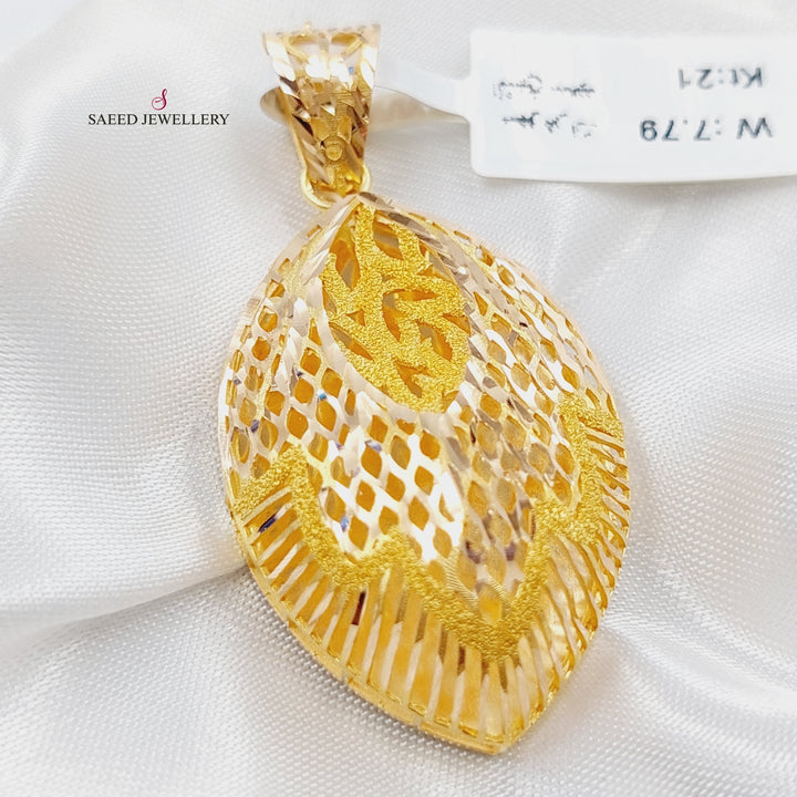 21K Gold Kuwaiti Pendant by Saeed Jewelry - Image 3