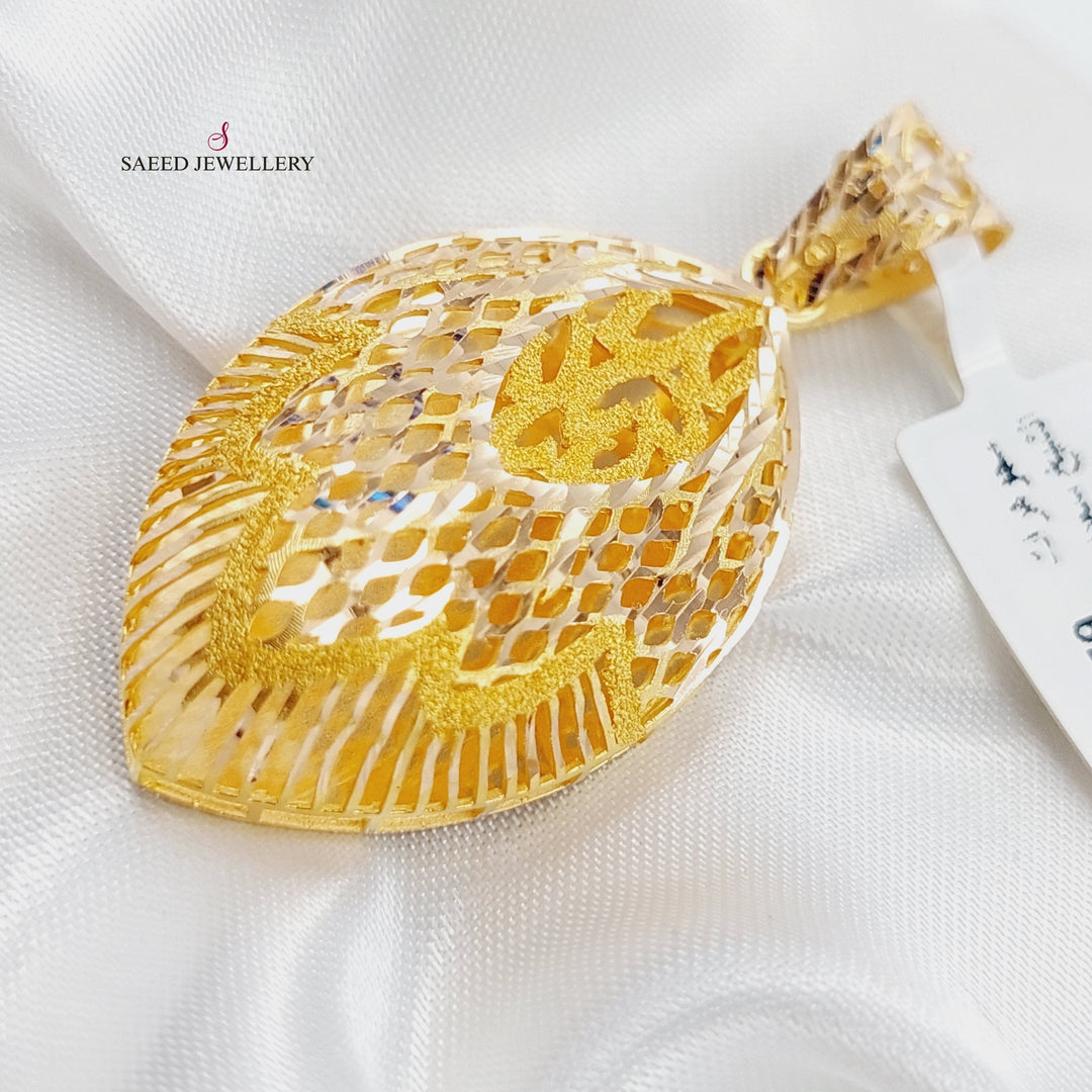 21K Kuwaiti Pendant Made of 21K Yellow Gold by Saeed Jewelry-12453
