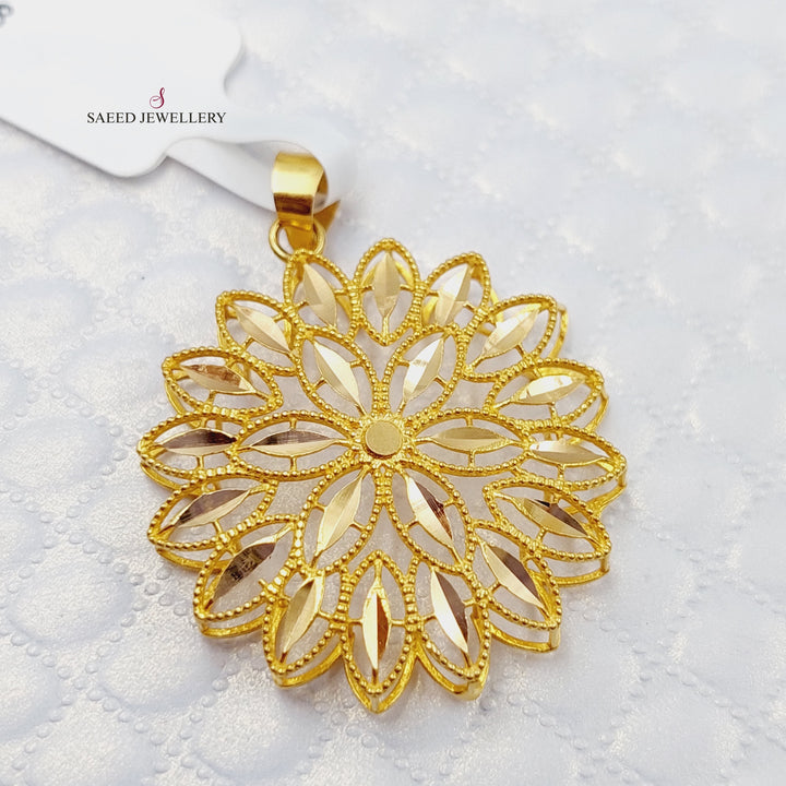 21K Kuwaiti Pendant Made of 21K Yellow Gold by Saeed Jewelry-24058