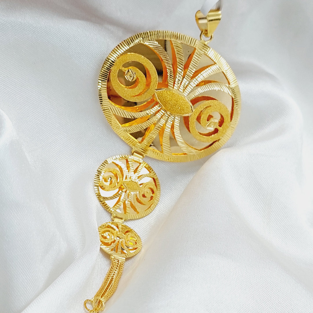 21K Kuwaiti Pendant Made of 21K Yellow Gold by Saeed Jewelry-24143
