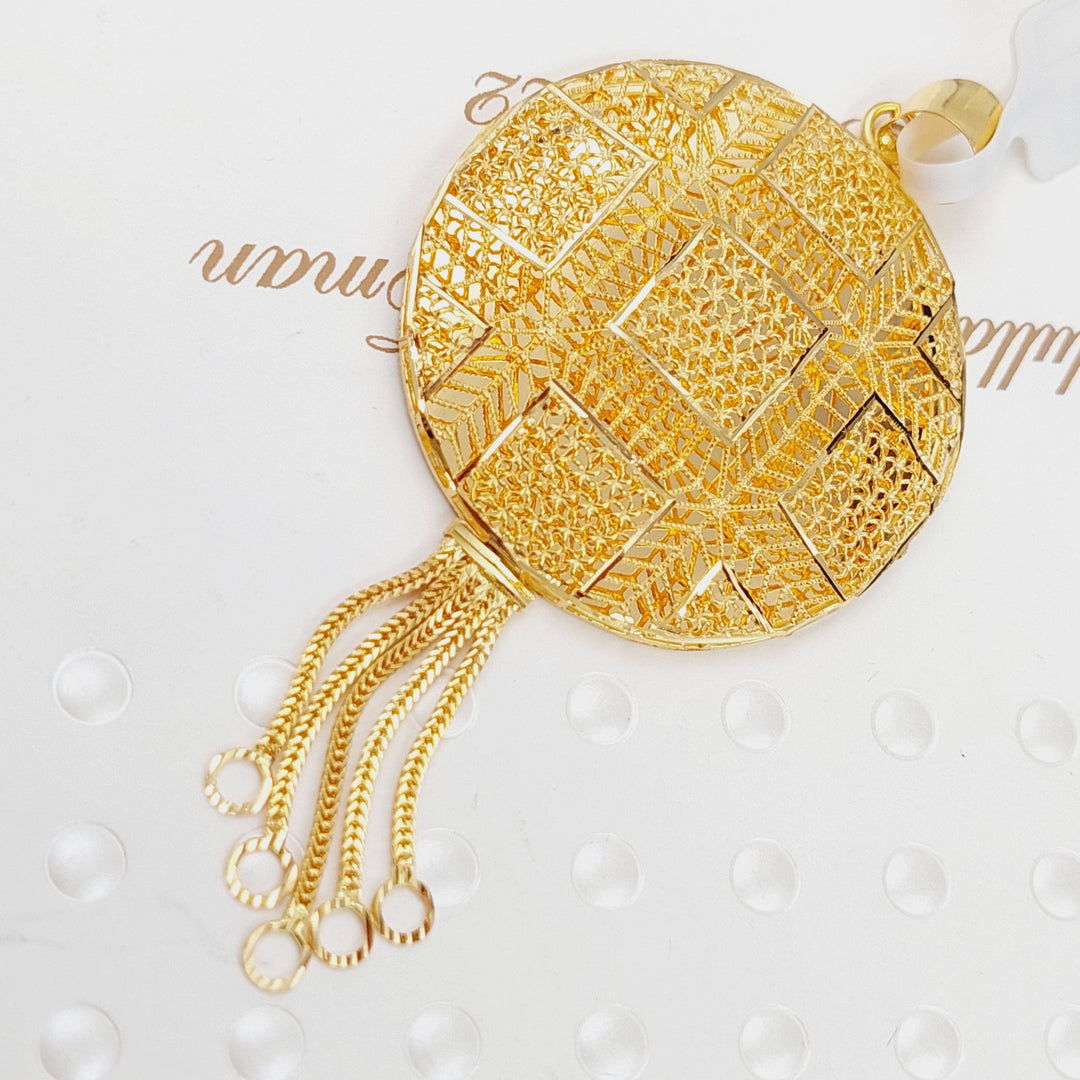 21K Kuwaiti Pendant Made of 21K Yellow Gold by Saeed Jewelry-24857