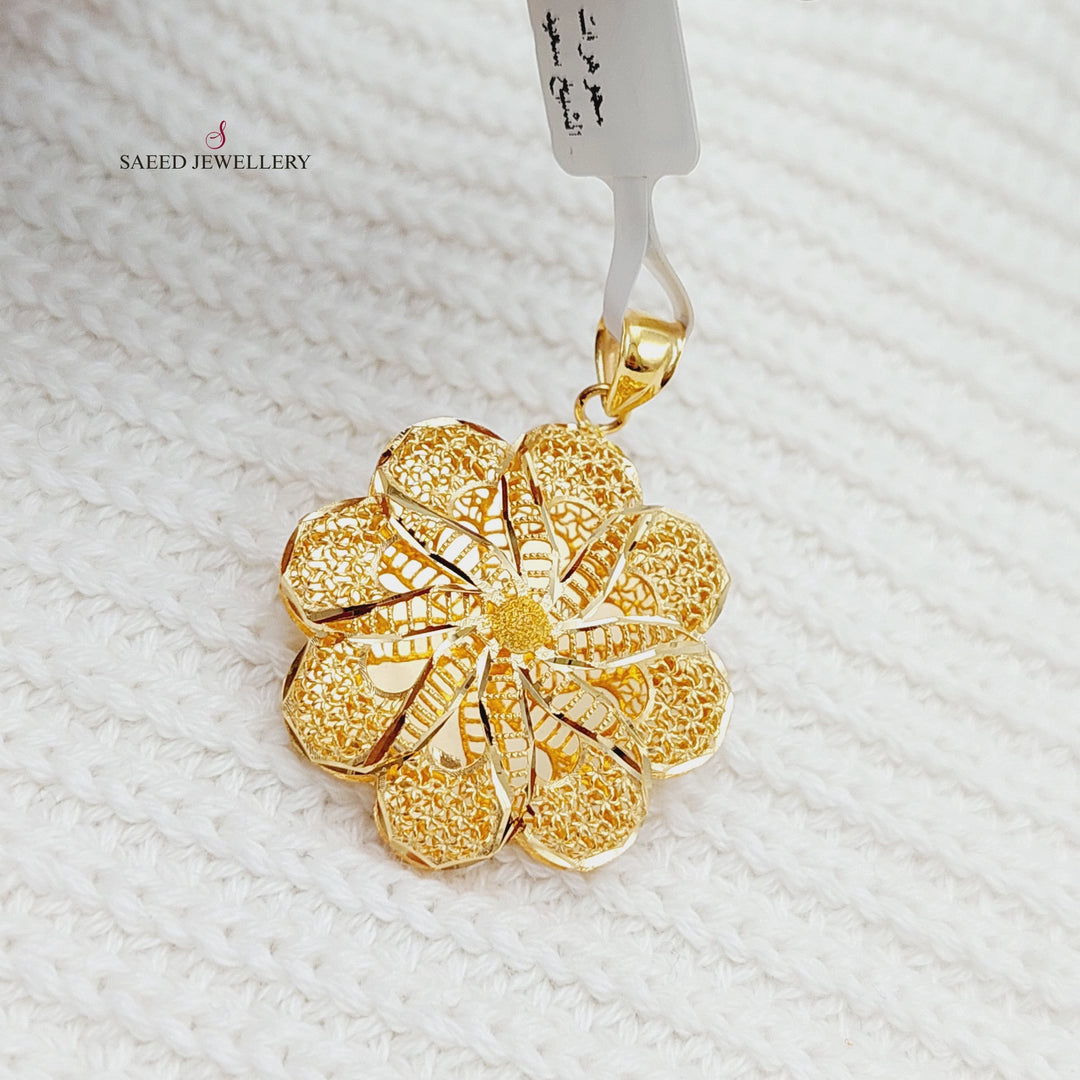 21K Kuwaiti Pendant Made of 21K Yellow Gold by Saeed Jewelry-25173
