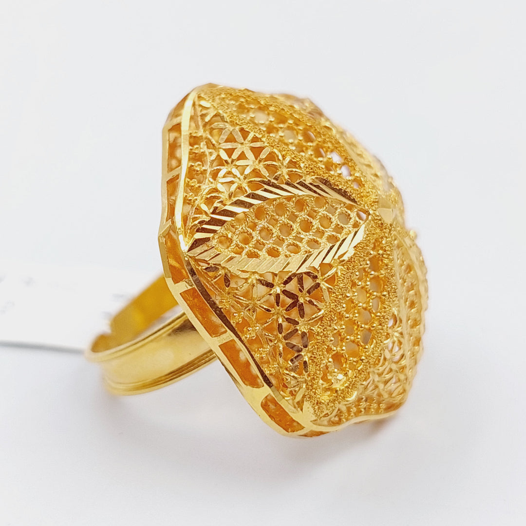 21K Kuwaiti Ring Made of 21K Yellow Gold by Saeed Jewelry-10268