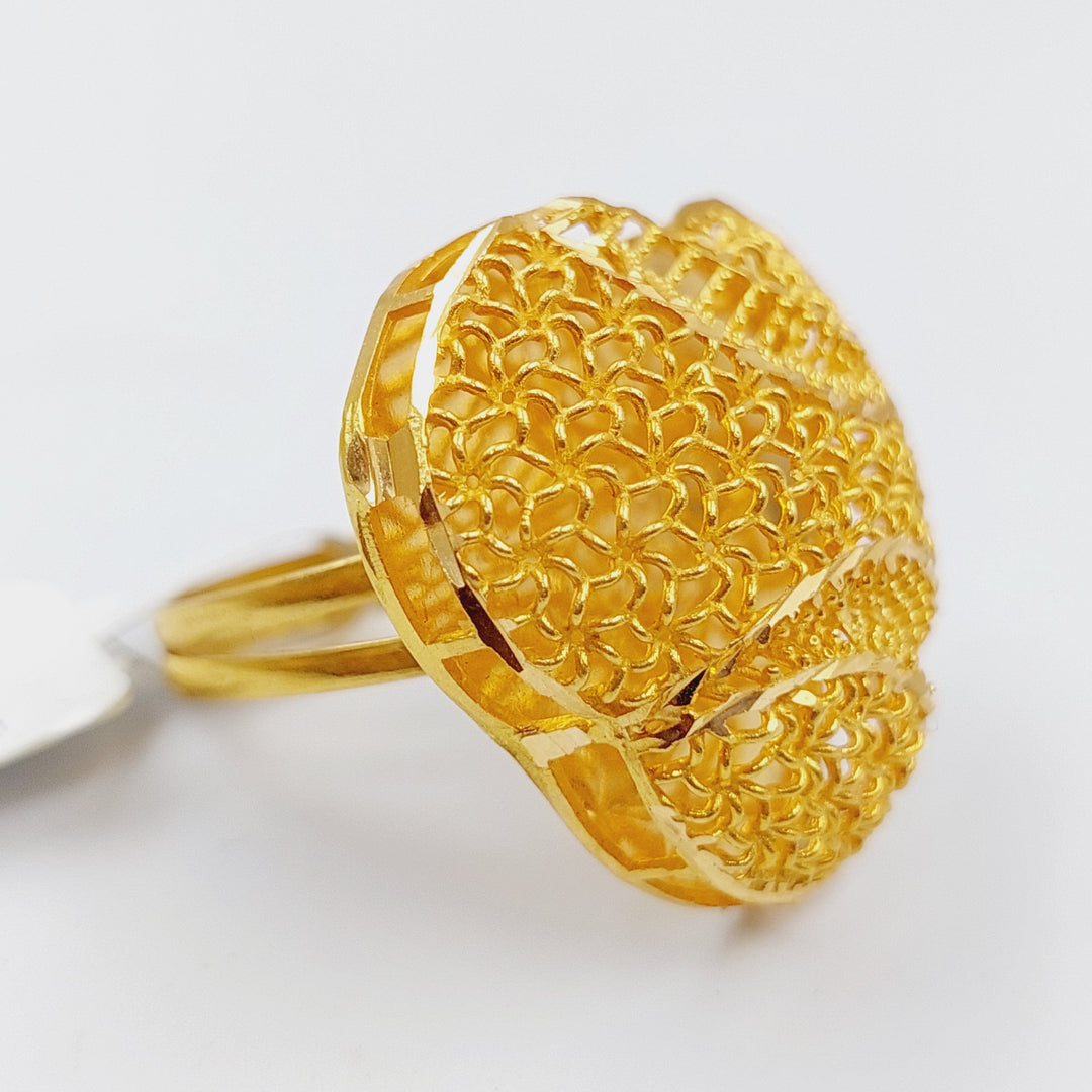 21K Kuwaiti Ring Made of 21K Yellow Gold by Saeed Jewelry-13434