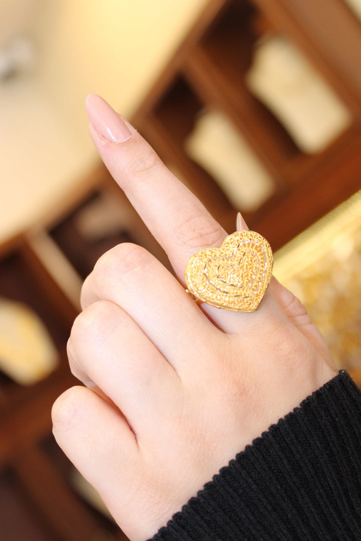 21K Kuwaiti Ring Made of 21K Yellow Gold by Saeed Jewelry-13530