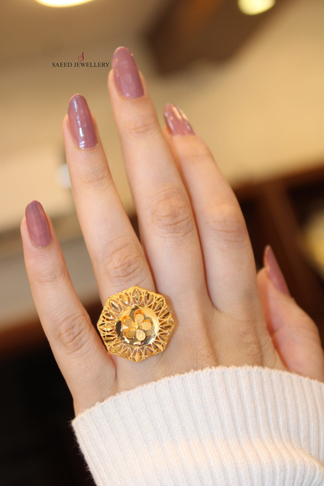 21K Gold Kuwaiti Ring by Saeed Jewelry - Image 6