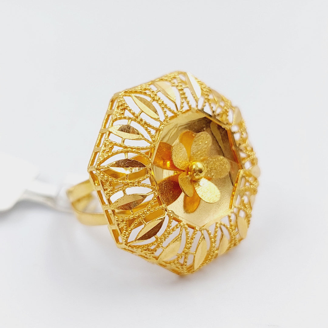 21K Kuwaiti Ring Made of 21K Yellow Gold by Saeed Jewelry-17502