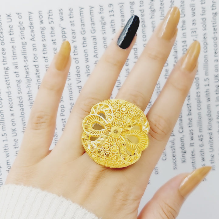 21K Gold Kuwaiti Ring by Saeed Jewelry - Image 8