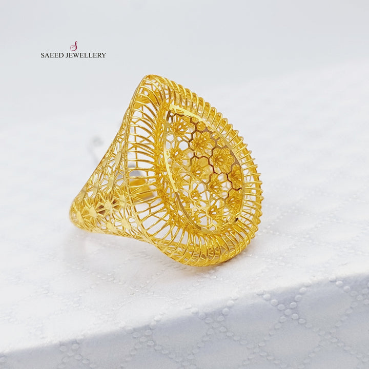 21K Gold Kuwaiti Ring by Saeed Jewelry - Image 3